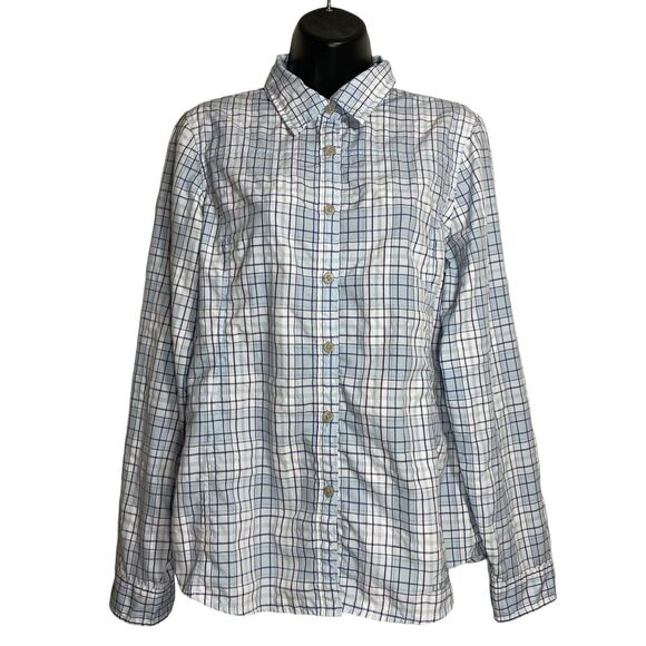LL Bean Fishing Shirt Womens S Blue Vented Button Up Long Sleeve Roll Tab Hiking - Picture 1 of 11